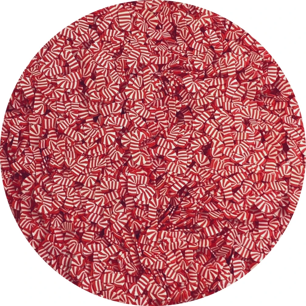 Candy Cane Fimo Slices 4 Candy Cane Fimo Slices - Image 2
