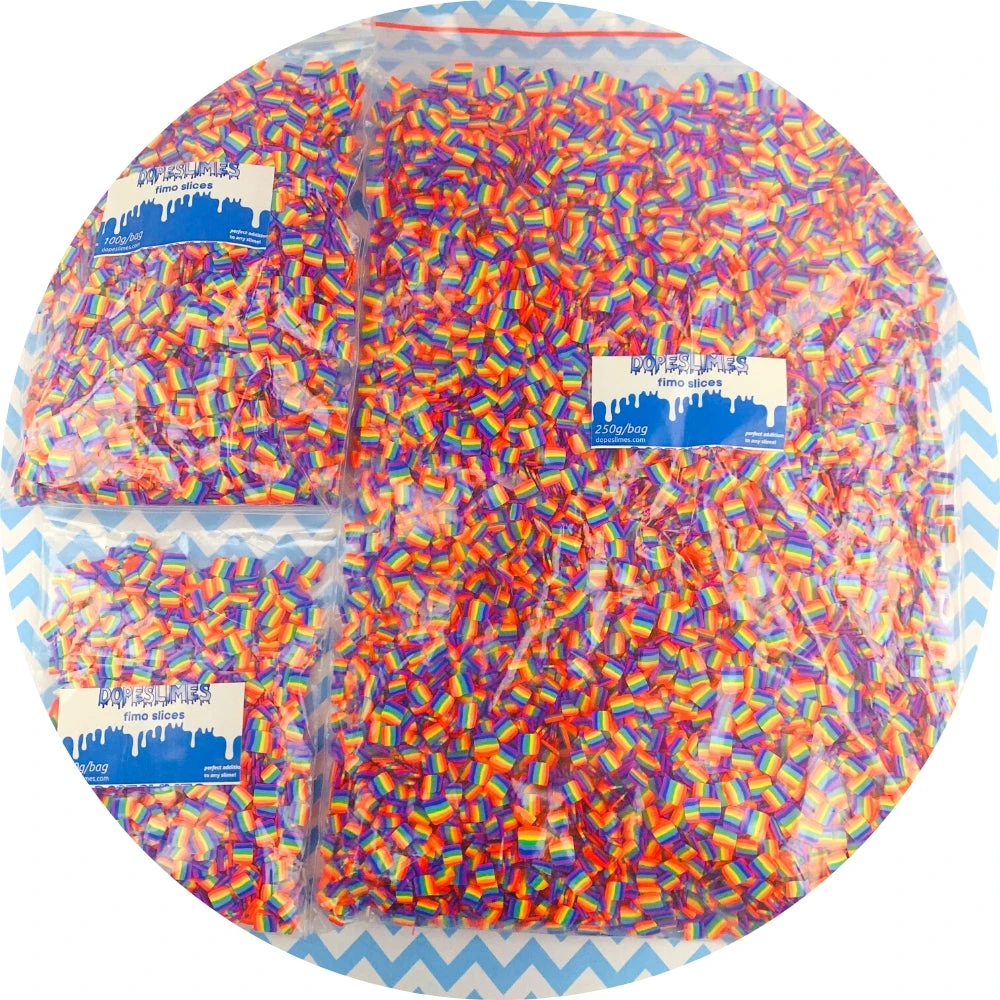 Rainbow Square Fimo Slices 6 Rainbow Square Fimo Slices - Image 4