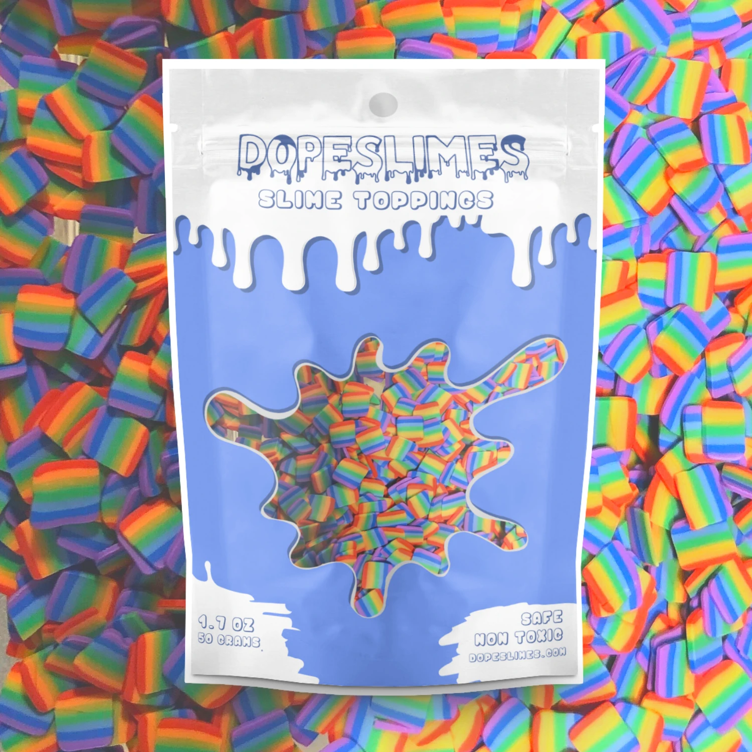 Rainbow Square Fimo Slices 4 Rainbow Square Fimo Slices - Image 2