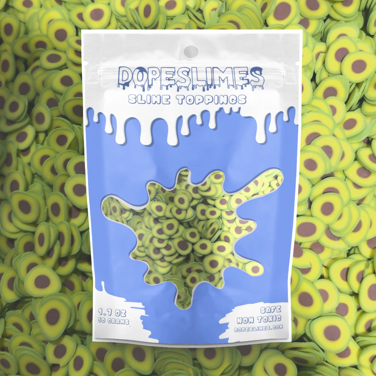 Avocado Fimo Slices 4 Avocado Fimo Slices - Image 2