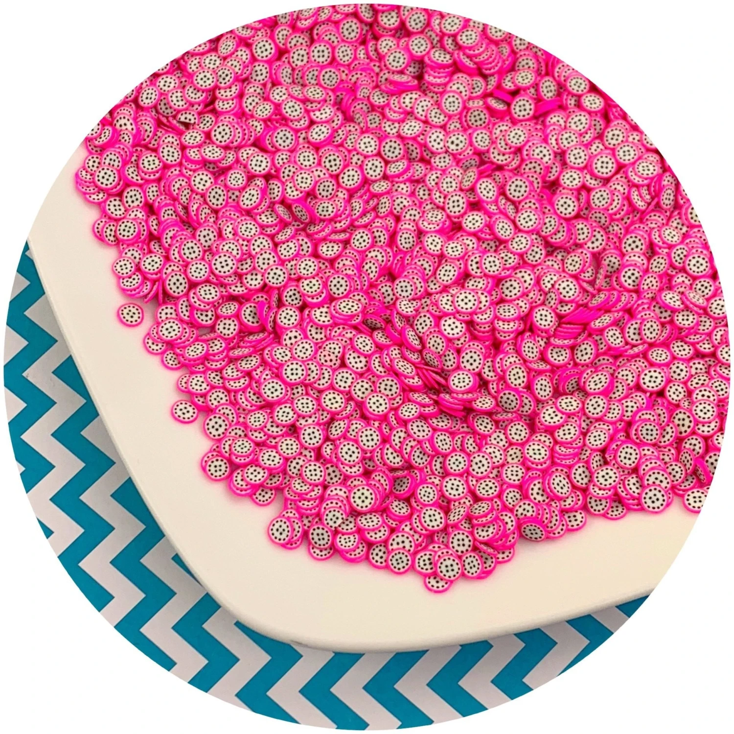 Dragon Fruit Fimo Slices 3 Dragon Fruit Fimo Slices