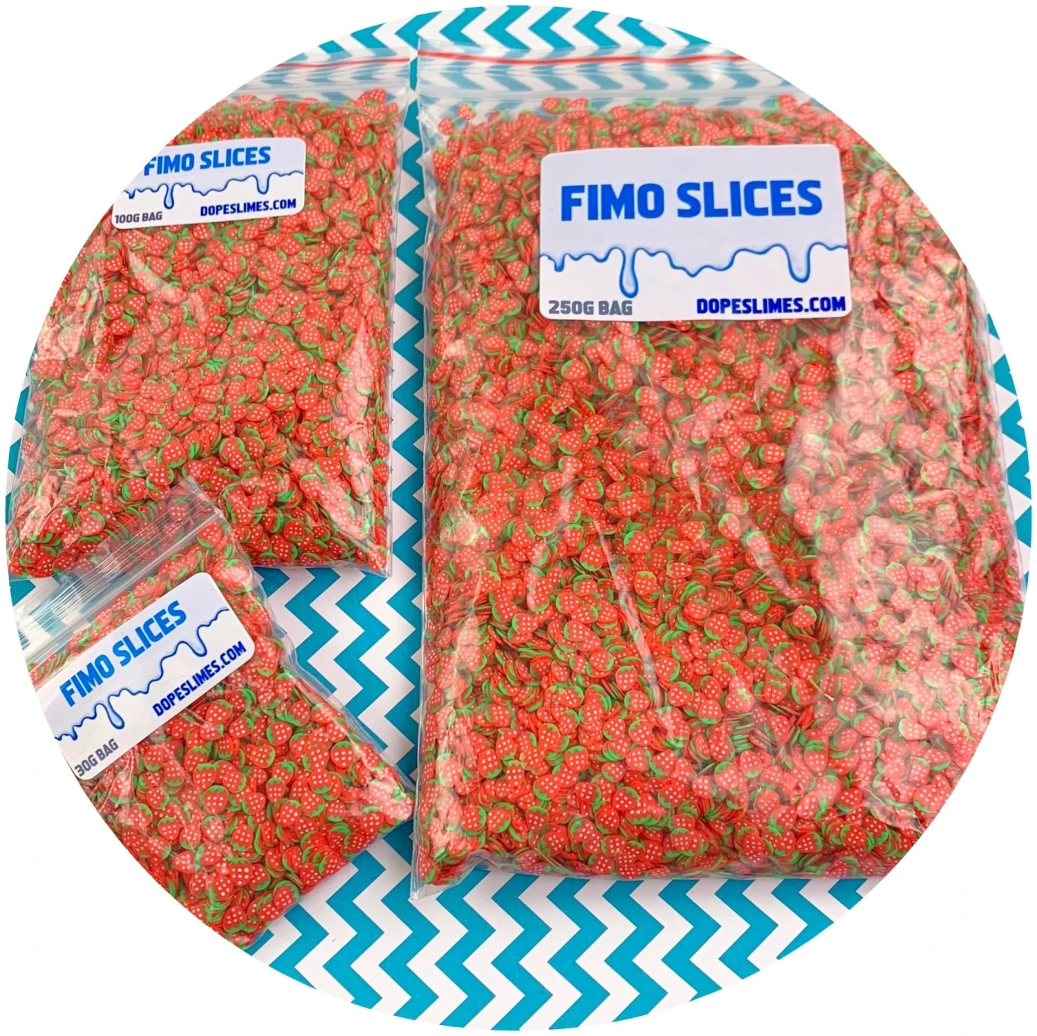 Strawberry Fimo Slices 6 Strawberry Fimo Slices - Image 4