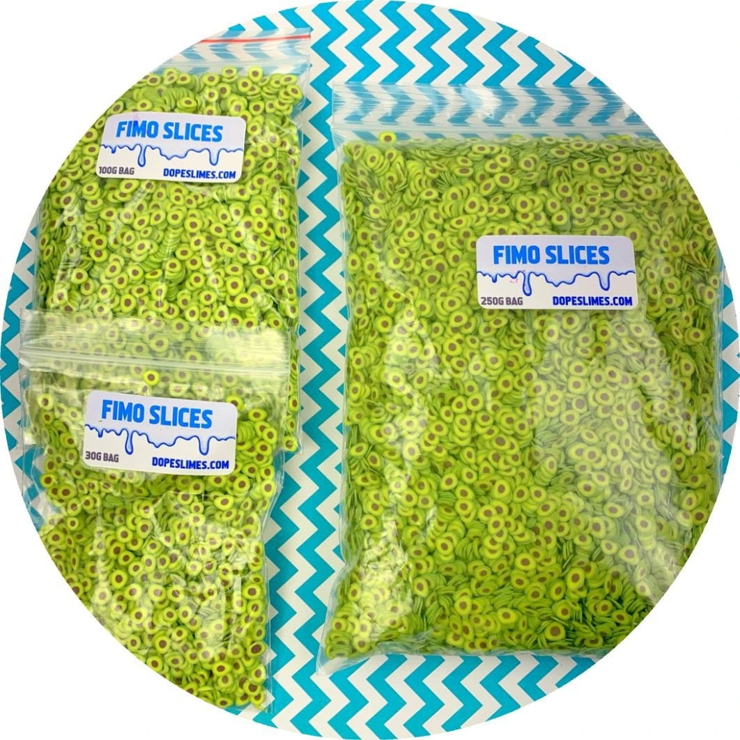 Avocado Fimo Slices 8 Avocado Fimo Slices - Image 6