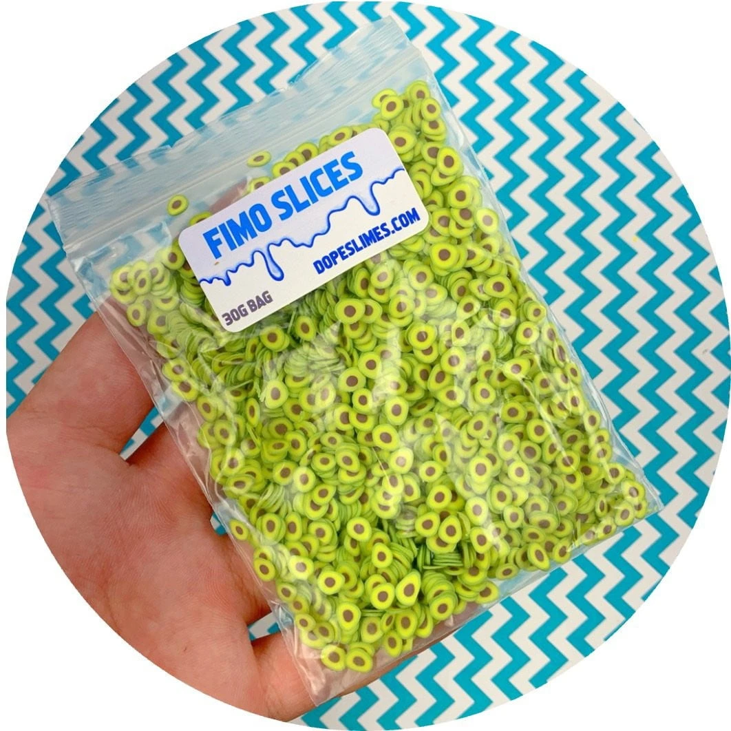 Avocado Fimo Slices 6 Avocado Fimo Slices - Image 4