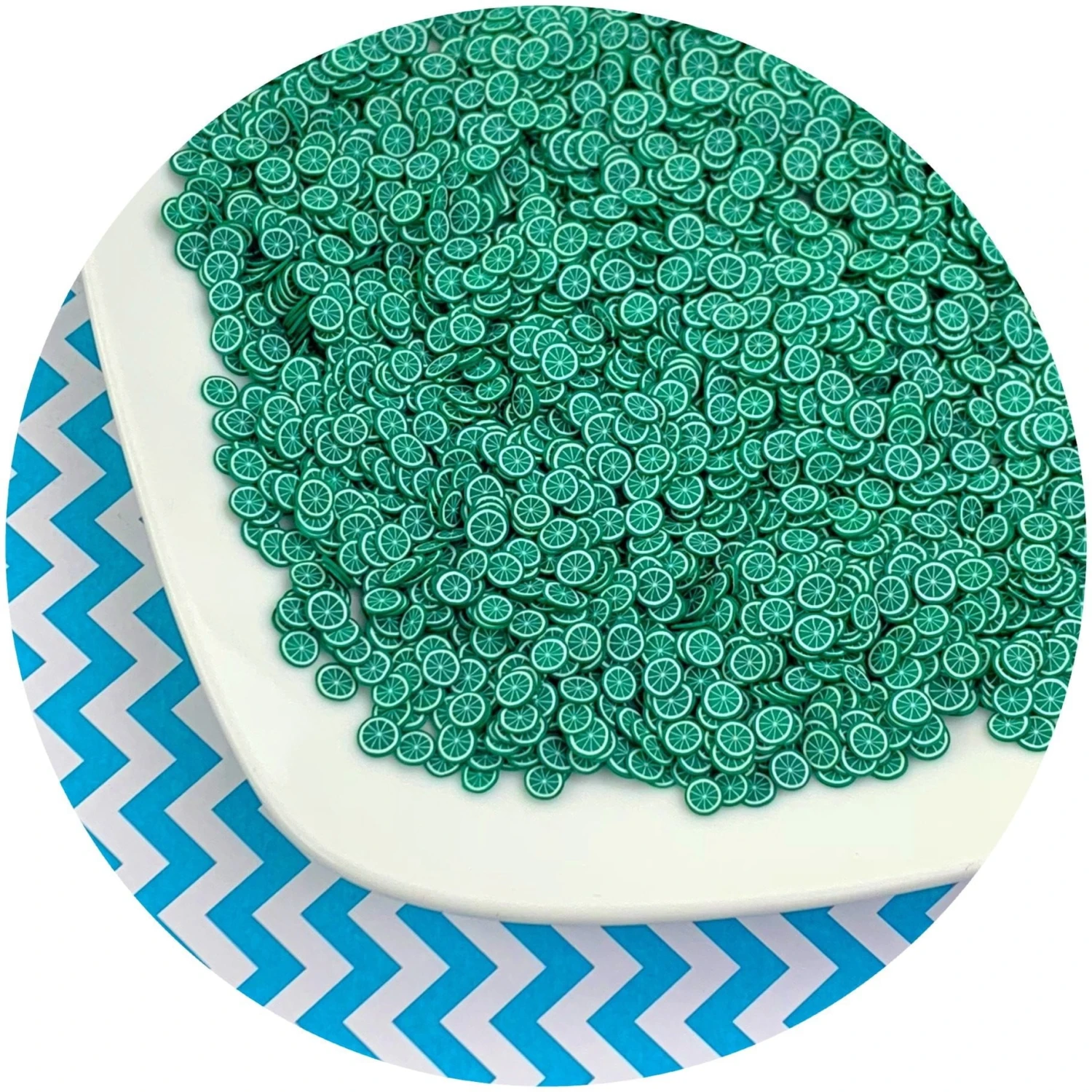 Lime Fimo Slices 3 Lime Fimo Slices